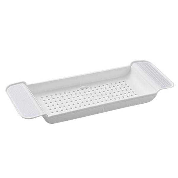 Badekarbakke Stabil Placering Udvidelig Plastmateriale Drænende Design Badekar Caddy Badekar Bord til Badeværelse Hvid