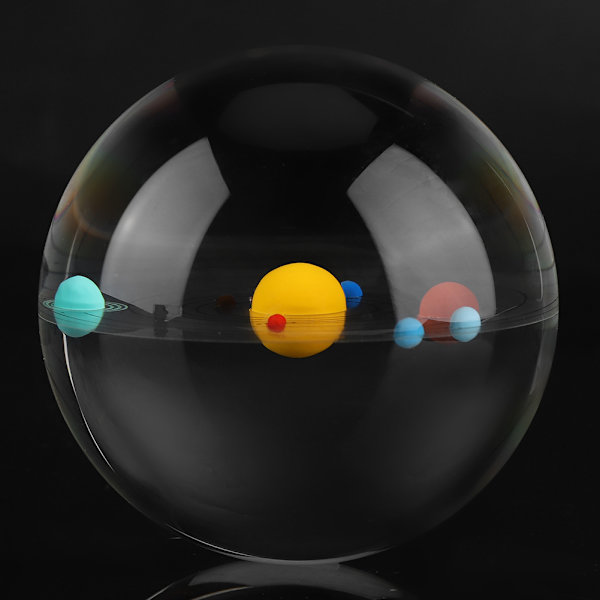 8 cm klar kristallkula transparent galaxier sfär förmögenhetskula hemmakontorsdekor (solsystem)