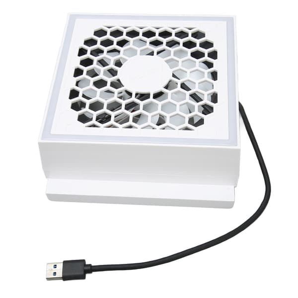 Spillekonsol Køleventilator Professionel Effektiv Lav Støj Køler Ventilator med Farverig Lysstribe til Xbox Series S
