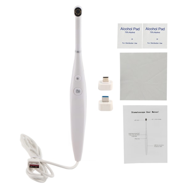 USB Oral Dental Endoskop Justerbare LED-lys Intraoral Kamera HD Video til Android