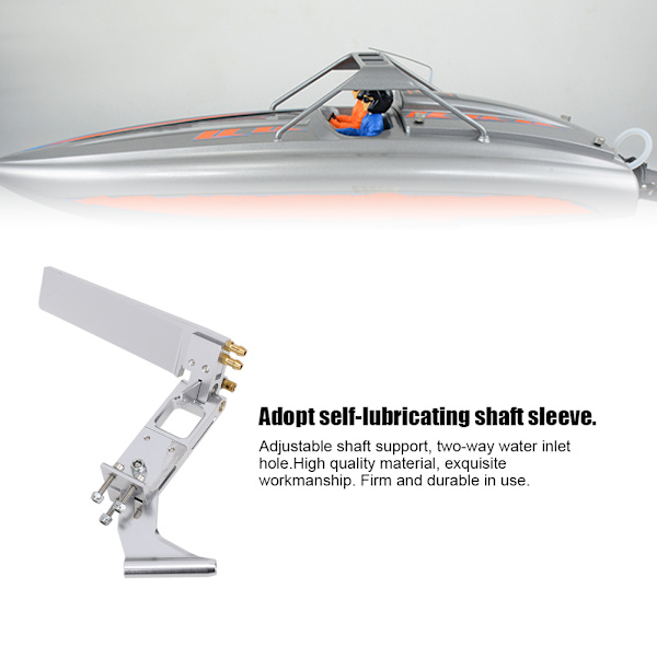 110mm Aluminium Vann Absorberende Styreror Med 4mm Støttestang Hale For Kat RC Jetbåt Sølv