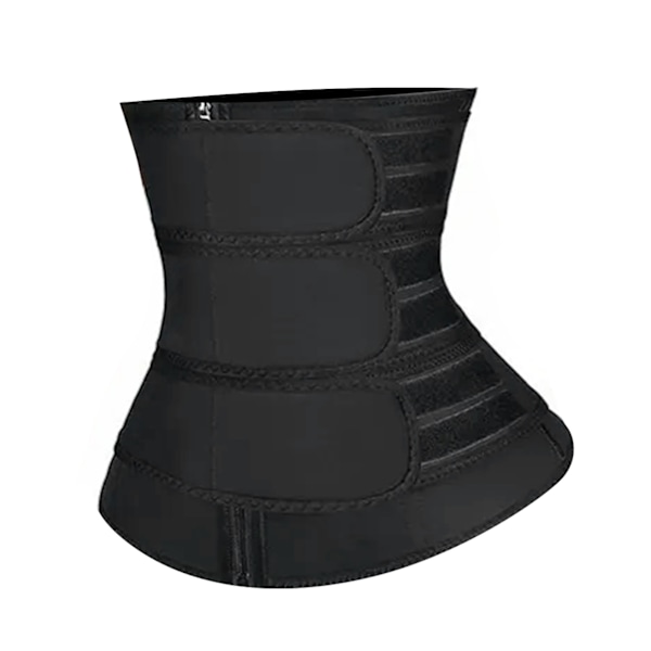 Midjetränare Polyester Dragkedja Unisex Multifunktionell Midjebandage Wrap för Sport Svart L