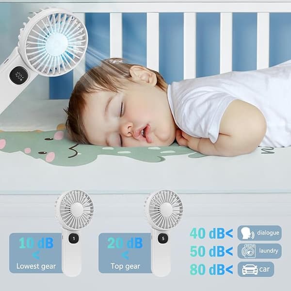 Bærbar håndholdt ventilator 2-pak