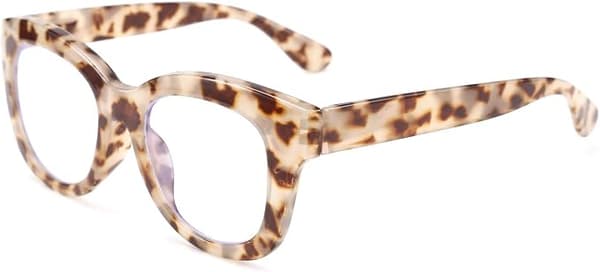 Retro Reading Glasses Thick Square Large Frame Blue Light Blocking Lens Anti-glare Digital Strain B2534