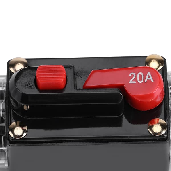 DC12V-24V Bil Strömbrytare Återställ Inline Säkring Inverter Ljud/Video Systemskydd (20A)