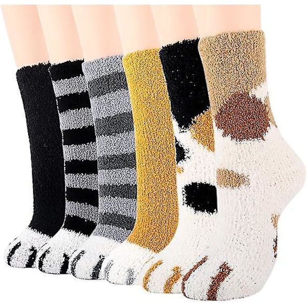 Varma Damstrumpor Kattstrumpor Termisk Fleece Kattass Strumpor Vinterpresent till Fru, Mamma