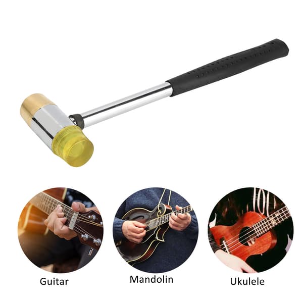 Gul Guitar Plastikhammer Messing Gummihoved Ukulele Musikinstrument Tilbehør