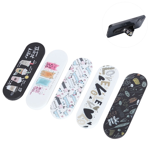 5 stk. MOMO STICK Smart Phone Justerbar Stativ Fingerrem Genanvendelig Stick Gel Pad Holder