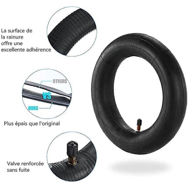 2 stk. Kompatibel med Xiaomi M365 8 1/2 Indvendig slange, elektriske scooter dæk 8,5 tommer