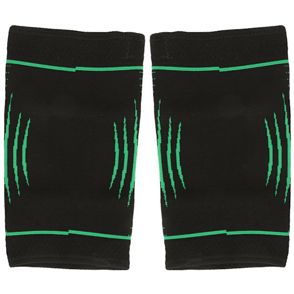 2 st Unisex Nylon Stickade Knäskydd Alla Sidor Andas Håll Varm Löpning Sport Knäskyddgrön S