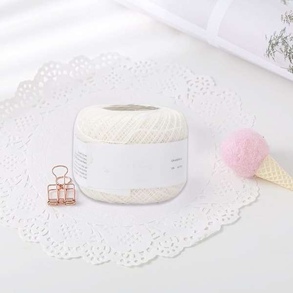 Lace Line Bomuld Håndhæklet Sommer Silke Let Tynd Line 6602 Ris Hvid6602 Ris Hvid