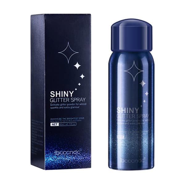 Glittrande Glitterspray 60ml Silver Glitterspray för Kvinnor Glitterpulver Sminkspray Hår- och Kroppsglitterspray
