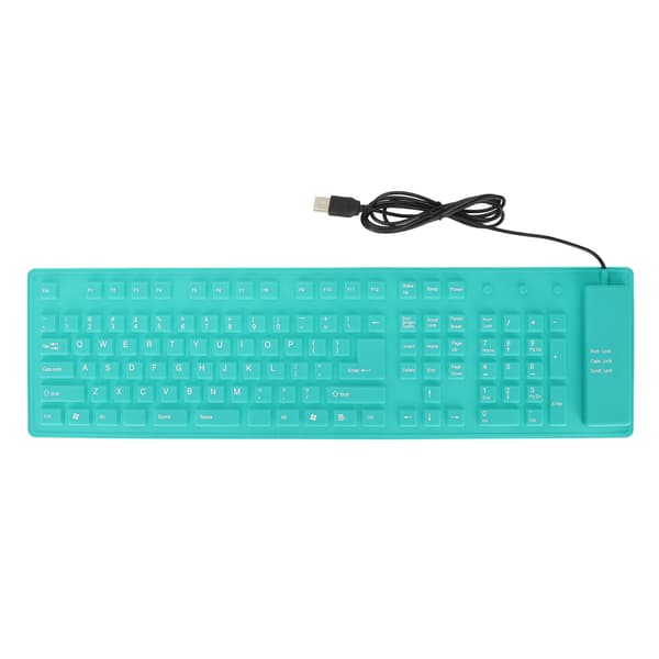 Vikbart Silikontangentbord 108 Tangenter Silikon Vikbart USB Kabelanslutet Vattentätt Tyst Skrivande Fullständig Tätning Vikbart Tangentbord Grön