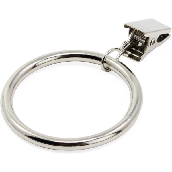 Rostfria gardinringar med klämmor - Set om 20, innerdiameter 38mm