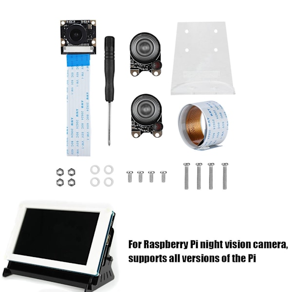 Nattvisionskameramodul Kamerobjektivsats för Raspberry Pi 3B+/3B/2B/B+/ZERO 1.3/ZERO W