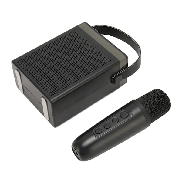 Karaoke-kone monitoiminen RGB-valaistus kannettava Bluetooth-kaiutin 2 langattomalla mikrofonilla aikuisille ja lapsille musta