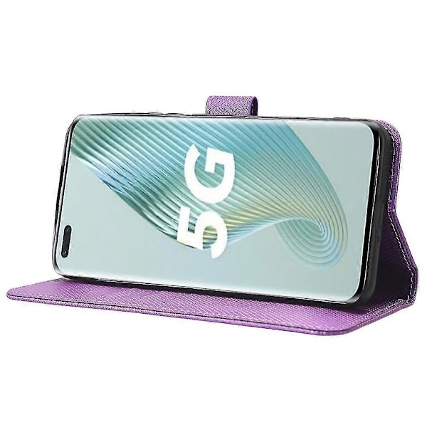 Honor Magic5 Pro 5G Lompakkokotelo - Timanttikuvioitu PU-nahkakansi Ruskea