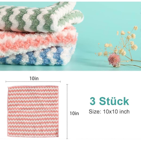 3-pak Universal Mikrofiber Klude til Rengøring i Hjemmet, Stue, Bil, Vindue, Badeværelse, Køkken