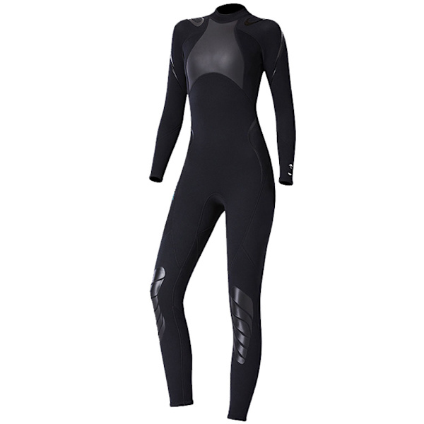 1,5 mm dykning heldräkt våtdräkt långärmad för snorkling surfing simning (kvinna svart S)