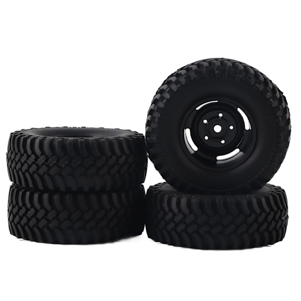 4 st 100 mm plast 1,9 tum fälg gummi fram och bak däck set för 1/10 RC Crawler bil