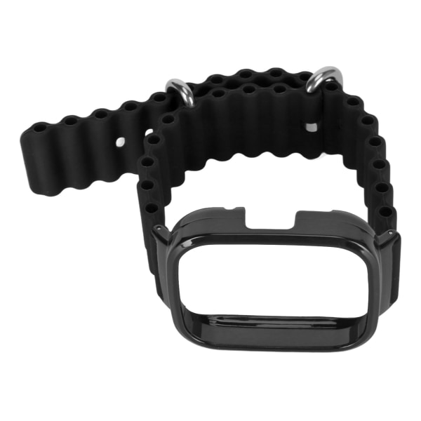 2 i 1 watch för Redmi Watch 3 Silikon Justerbar Smart Watch Armband med case Svart