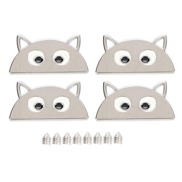 4 st metallspännen tecknad halvcirkelmönster DIY läder bagagefäste dekorationSilver B01-51-52055