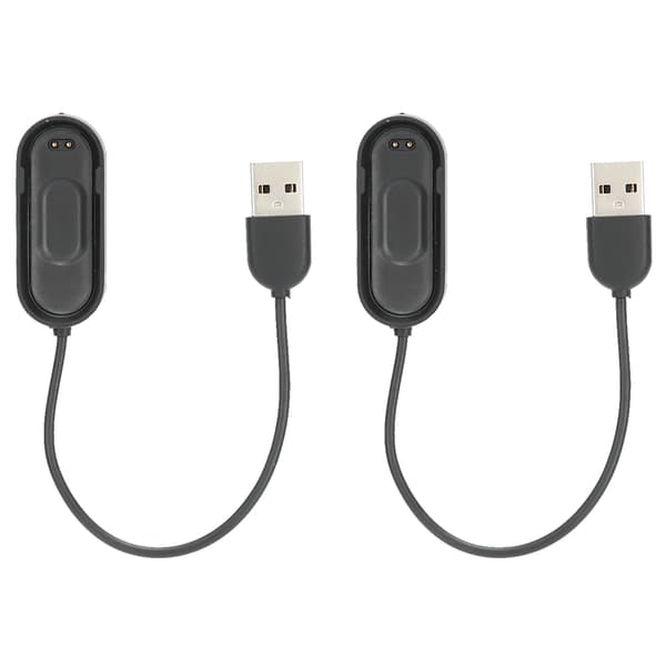 2 STK M4 Plastik Sort 4 Generations Armbånd Opladerkabel Opladningsdock til Xiaomi
