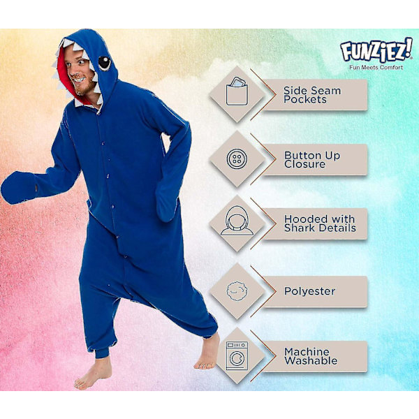 Funziez! Voksne dyr og havdyr plysj cosplay kostyme - Perfekt for Halloween kostymefest! Stor blå hai