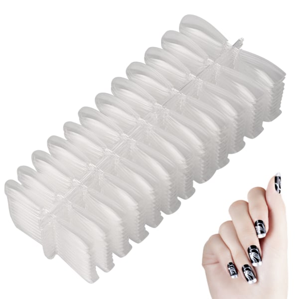 500 st falska nagelspetsar konstgjorda cover manikyr falska nagelspetsar Nail Art Accessory Transparent