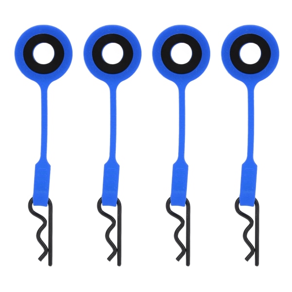 4ST RC karossklämmor Pins RC bilskal kaross fasta klämmor Hållare Silikon Metall Universal för 1/10 modell CarMörkblå