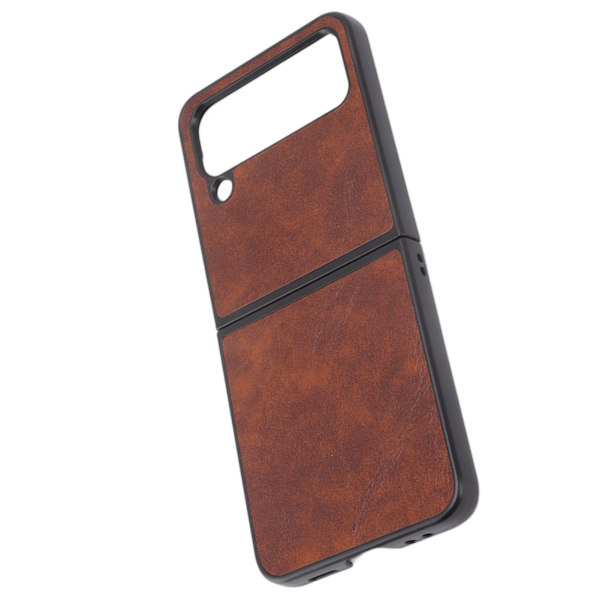 Fällbar skärm mobiltelefonfodral läder fällbar skärm telefonfodral skydd för Samsung Galaxy Z FLIP 4 brun