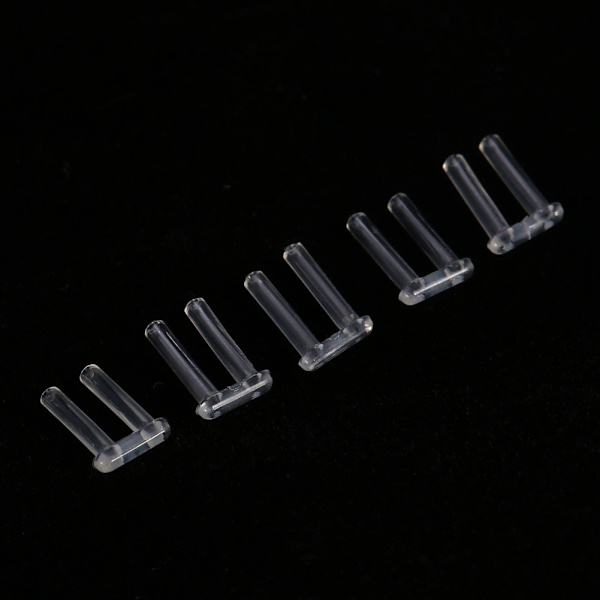 100 kpl Uudet muoviset puristusholkit reunattomille laseille Tarvikkeet Työkalut 1,6 * 0,8 * 7,0 mm