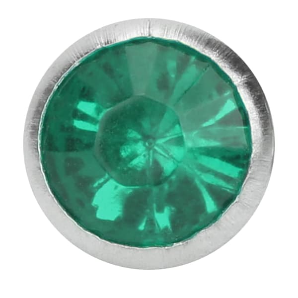 B Akryl Diamant 8mm Dekorativ DIY Stud Klestilbehør 8mm Sølvkant Krystall Smaragd