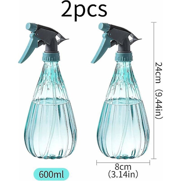 600ml Sprayflaska, 2 st Tom Sprayflaska Trädgårdssprayflaska Hållbar Vattensprayflaska med Justerbart Munstycke för Inomhus- och Utomhusbruk (b