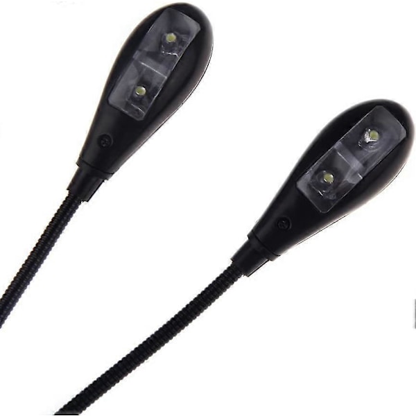 Musik Nodeholder Lampe Clip-on 2 Dobbelte Arme 4 LED Fleksibel