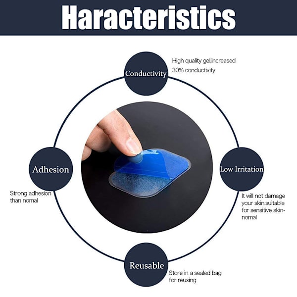 30 st EMS Gel Pads Hydrogel Gel Träning Ersättning Gel Ark för Bukmuskler Elektrostimulator