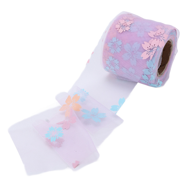 Painettu tyllikangas tuntuu mukavalta luo romantiikkaa 6cm 25 jaardia polyesteri DIY-koriste aktiviteetteihin juhliin Violetti punainen