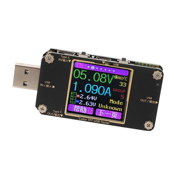 USB Voltmeter Amperemeter Farge LCD-skjerm Spenning Strøm Tester Digital Strømdetektor PD Hurtiglading