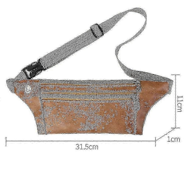 Fashion Retro Midjeväska Pu Läder Messenger Väska Bröstväska Utomhus Fritid (Khaki)