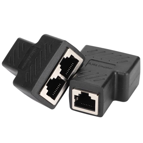 2 stk RJ45 Ethernet-splittere 1 til 2-veis Ethernet-svitsjer for ruter TV-boks Videokamera datamaskin