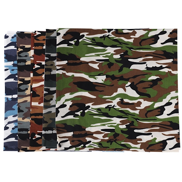 5 st bomullstyg 5 färger kamouflage poplin DIY handgjord lapptäcke sömnad hantverk 48x48cm
