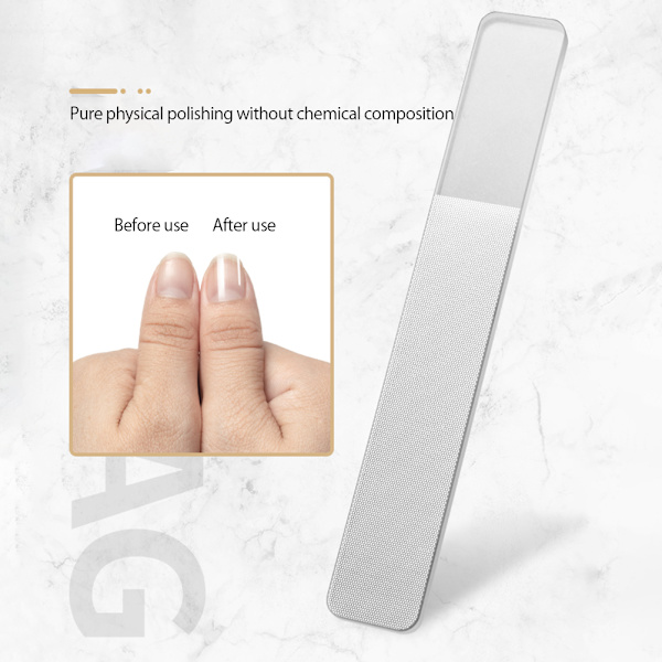 2 stk./sæt Professionelle Nano Glas Neglefile Transparent Polering Slibning Negle Filing Manicure Værktøj