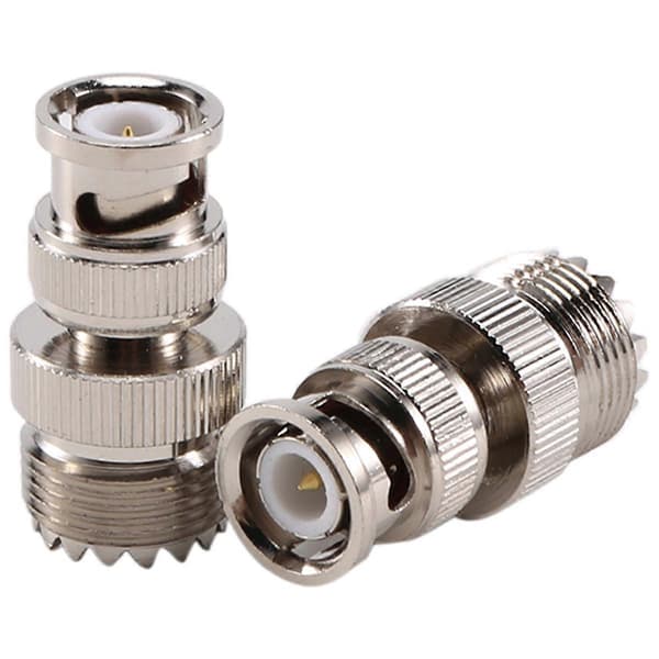2 stk BNC han til UHF SO239 hun RF koaksial RF-stik 28 28 Metal + plastic
