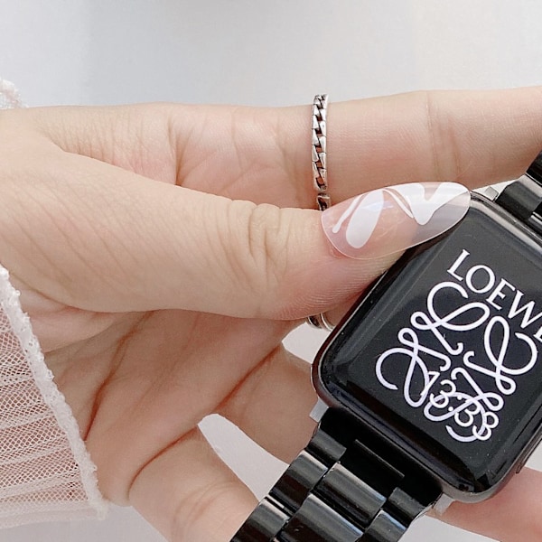 PC-urrem til smartwatch med metallespænde til Iwatch 1 2 3 4 5 6 7 Se Sort 38 40 41mm