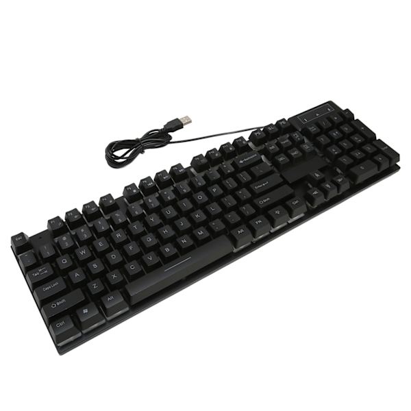 Gamingtangentbord Kabelanslutet 104 nycklar Ergonomisk bakgrundsbelysning USB tangentbord för hemmakontor bärbar dator Arbetsspelsvart