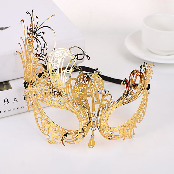 Glimrende Rhinestone Maskeradermasker for Kvinner - 2-pakning