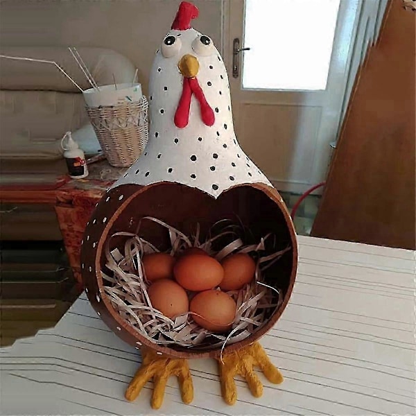 Elegant Eggoppbevaringskrukke i Gårdshusstil Praktisk Eggoppbevaring Håndlaget Utmerket Samling