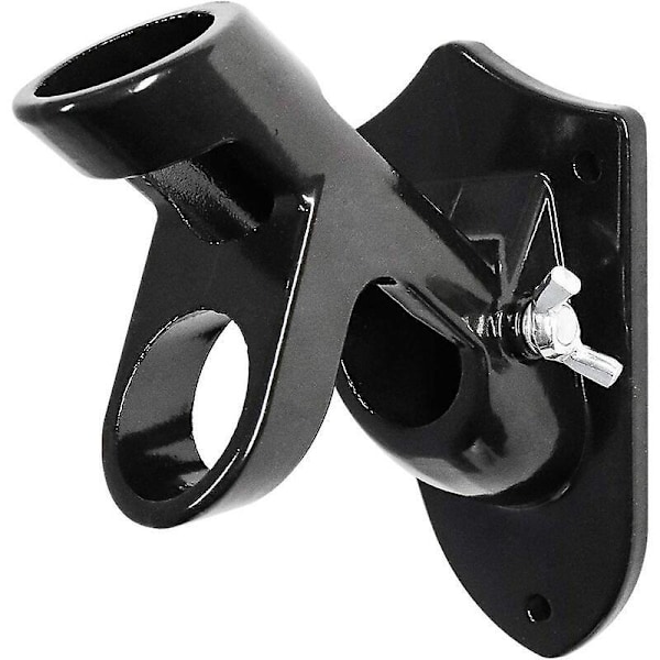 Justerbar Flagstangsstøtte Flagholder Aluminium Flagstangsfod med To Positioner til Flagstænger med en Diameter Sort, 11*9,5cm*7cm,