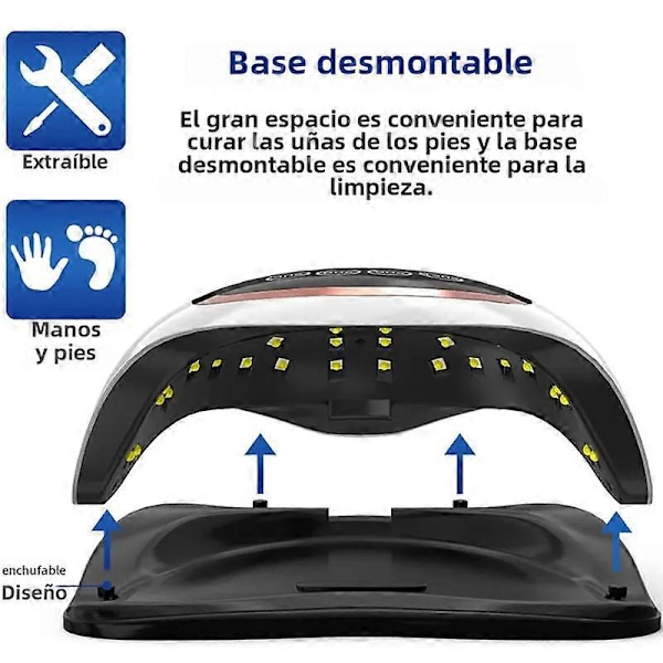 Professionel 168W Negletørrer Lampe med 42 LED'er og Automatisk Sensor til Manicure Skønhedssalon Udstyr 168W42LEDS EU