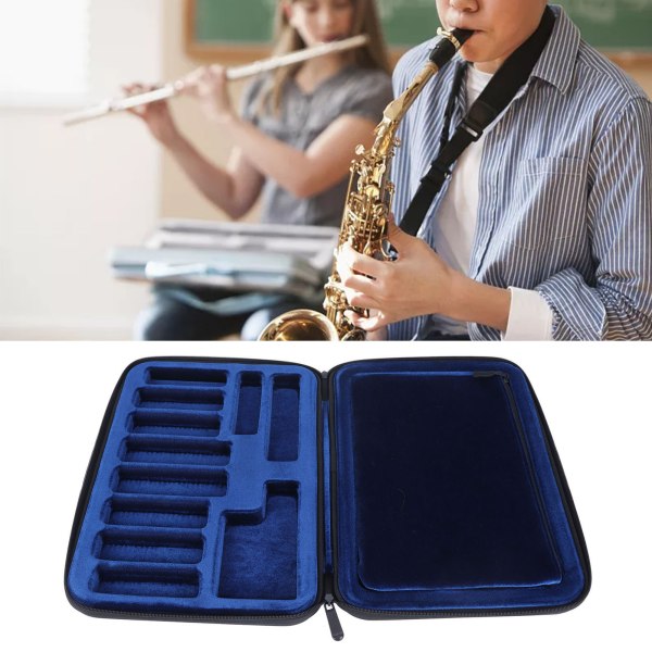 Opbevaringsetui til mundstykke til saxofon i blødt Oxford stof